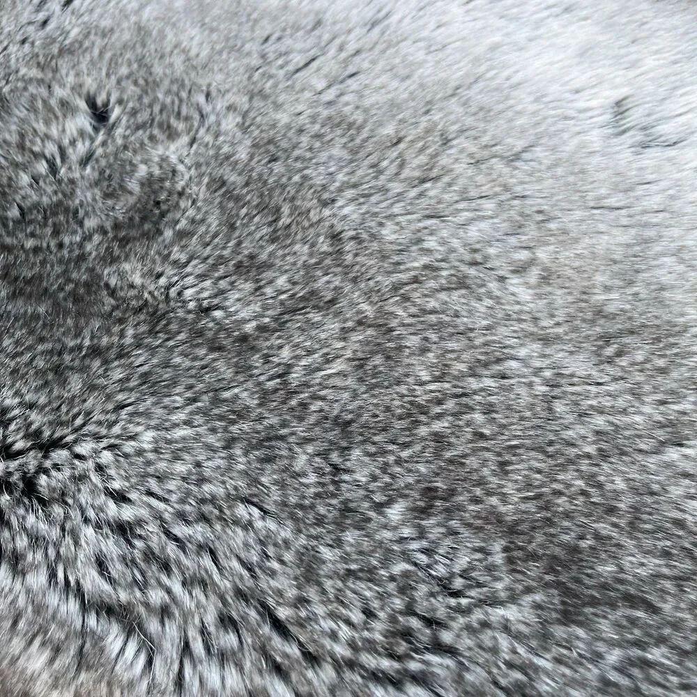 RARE POTTERY BARN Blanket Throw Gray Brown Ombre Faux Fur Reversible Thick 50x60